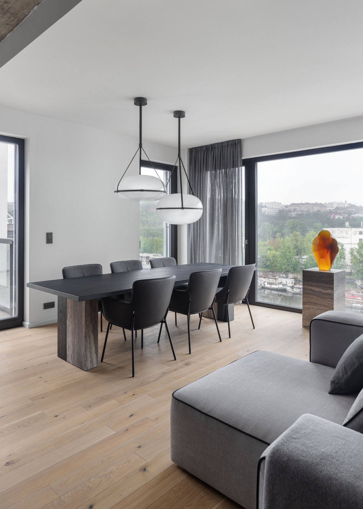 Industrial Calm Above the River Decor by MARINA NOVA SMLXL dining Table