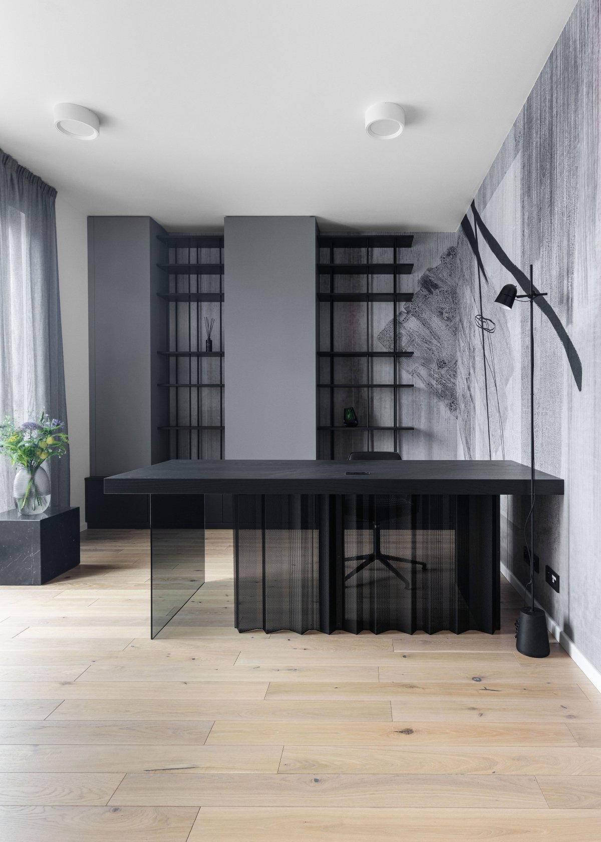 Industrial Calm Above the River Decor by MARINA NOVA SMLXL office