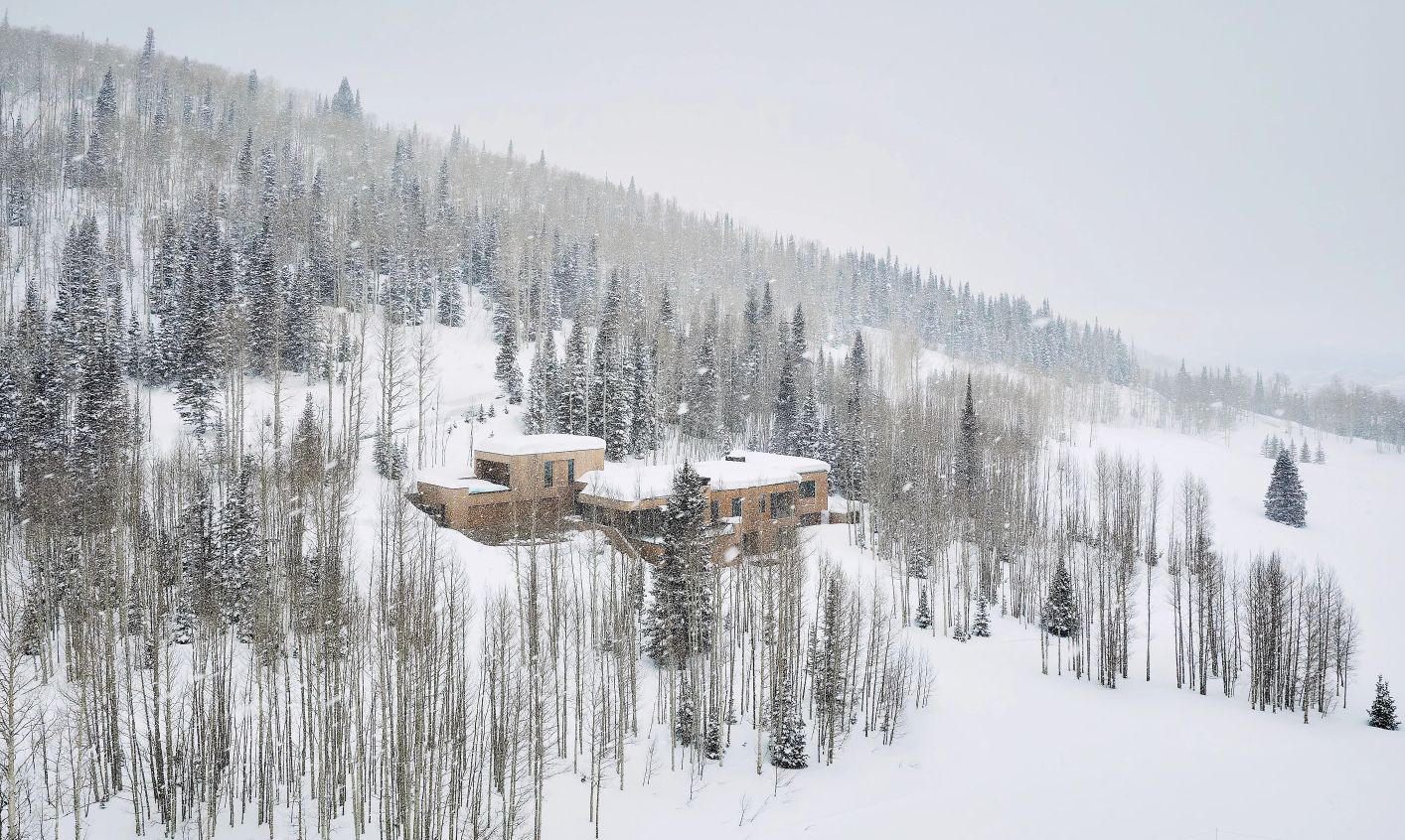 Nest Mountain Modern Cabin Architecture Winter View