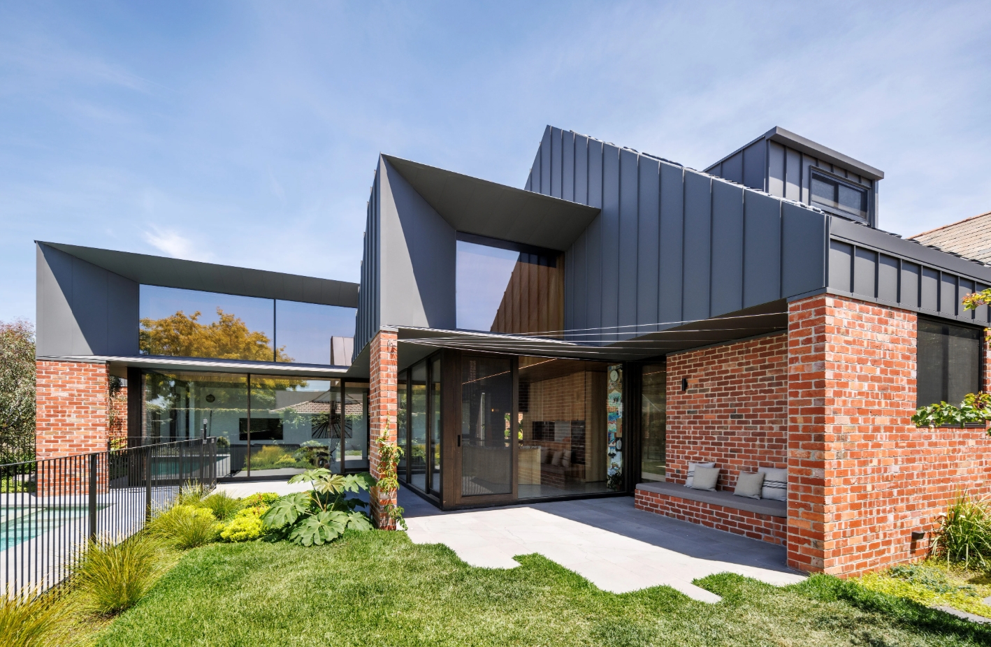 Red Brick House Architecture Australia backyard