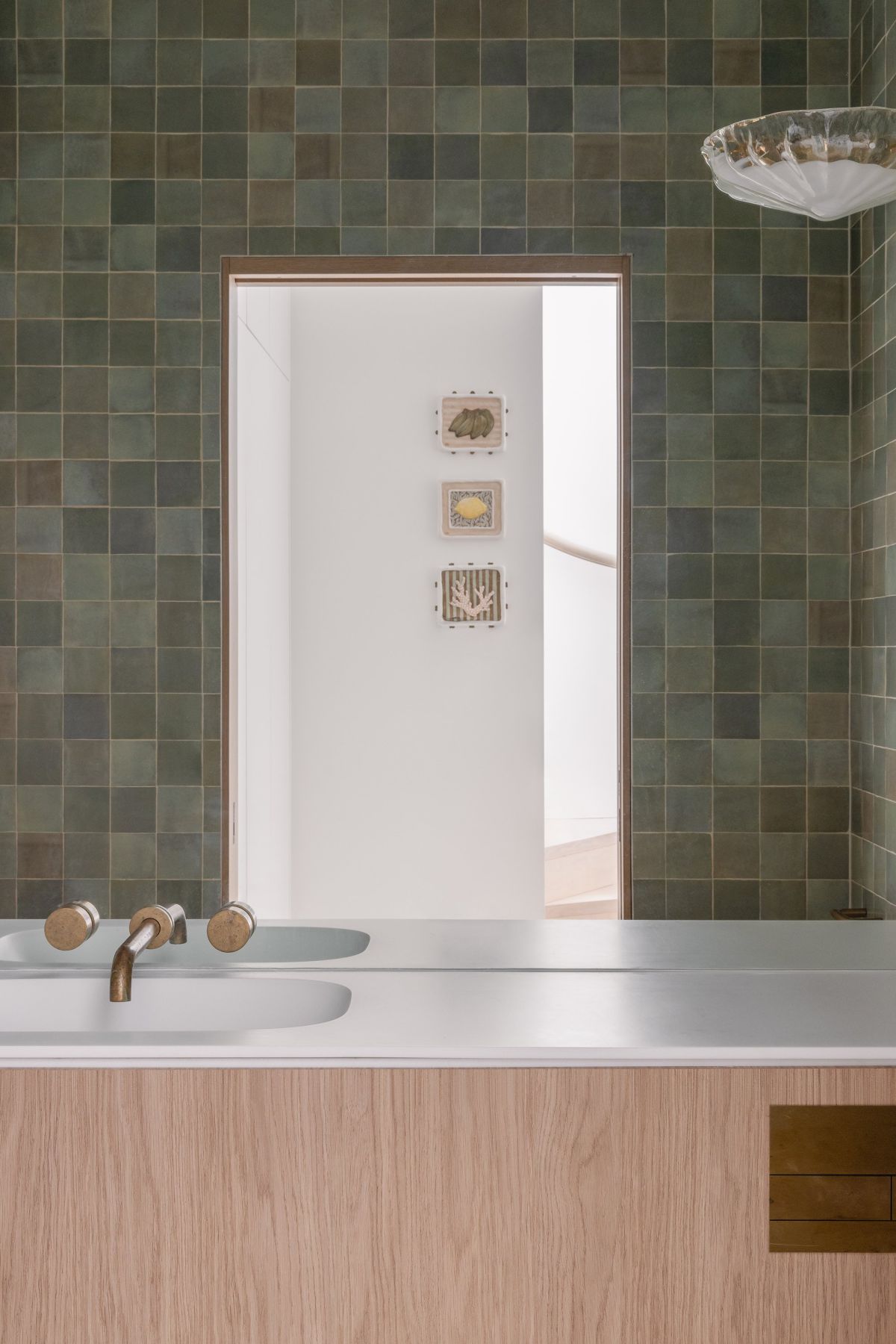 House Is a Playful Dance of Curves bathroom tiles
