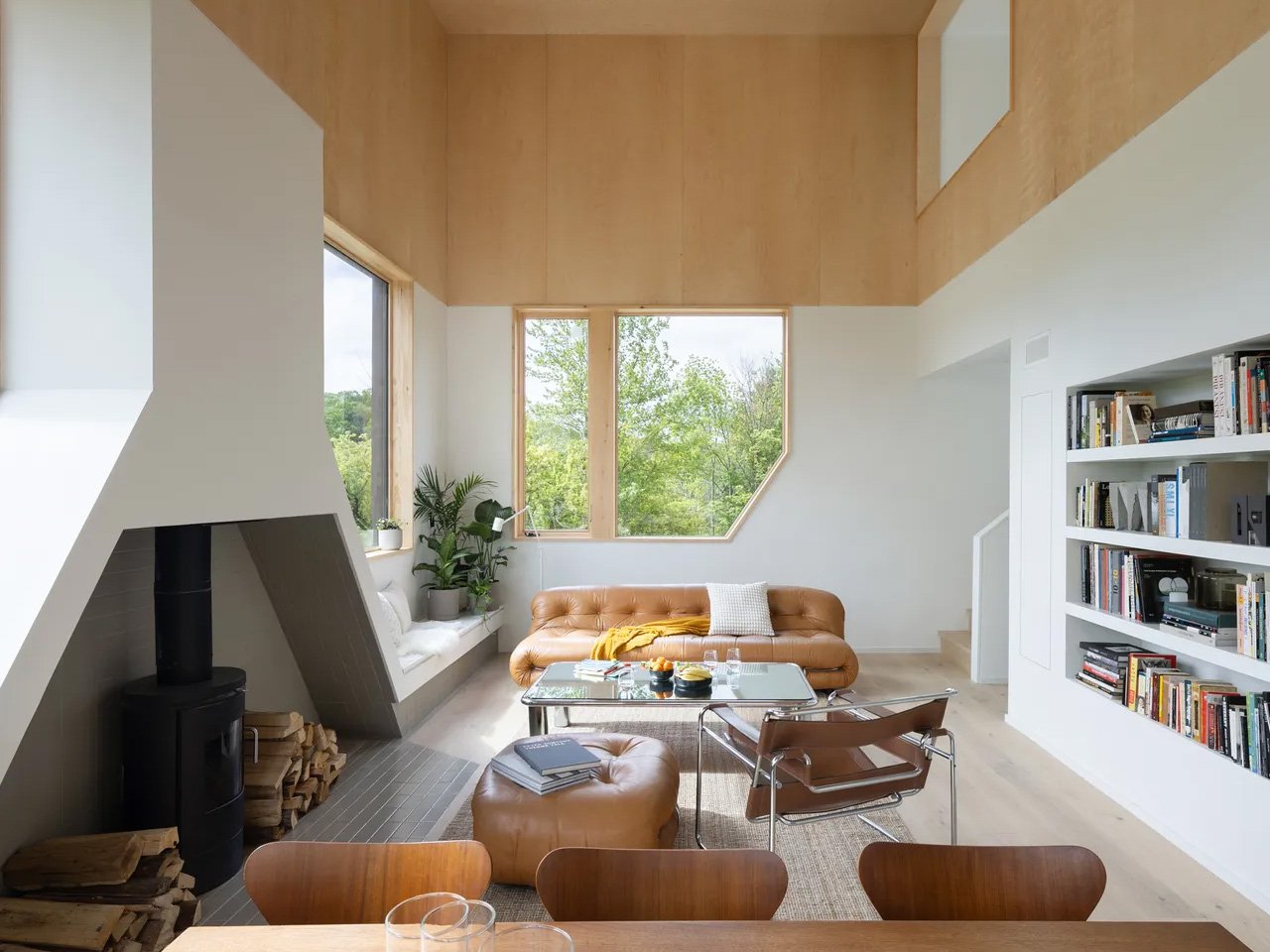 House cedar clad cube Architecture interior design