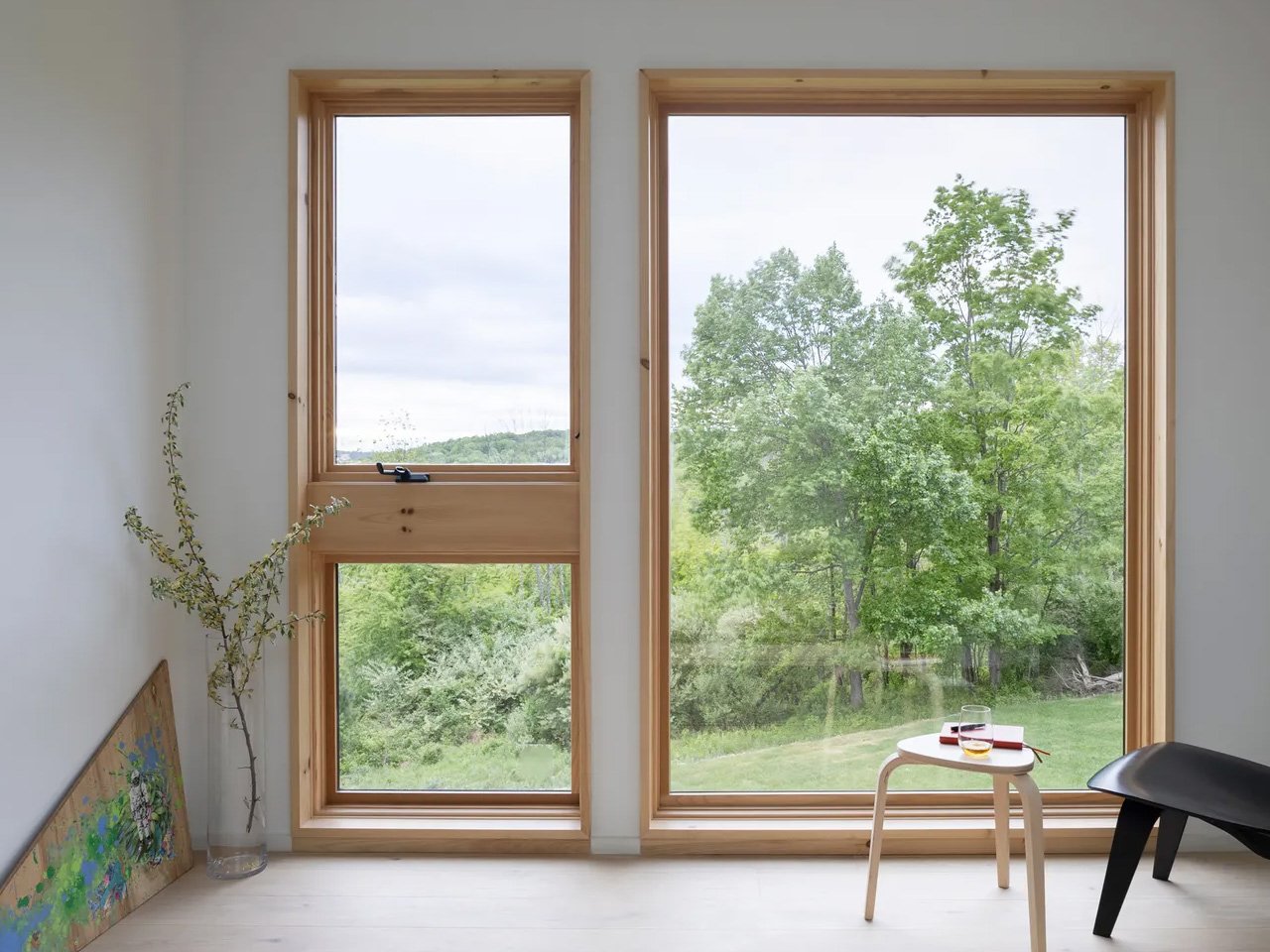 House cedar clad cube Architecture window view