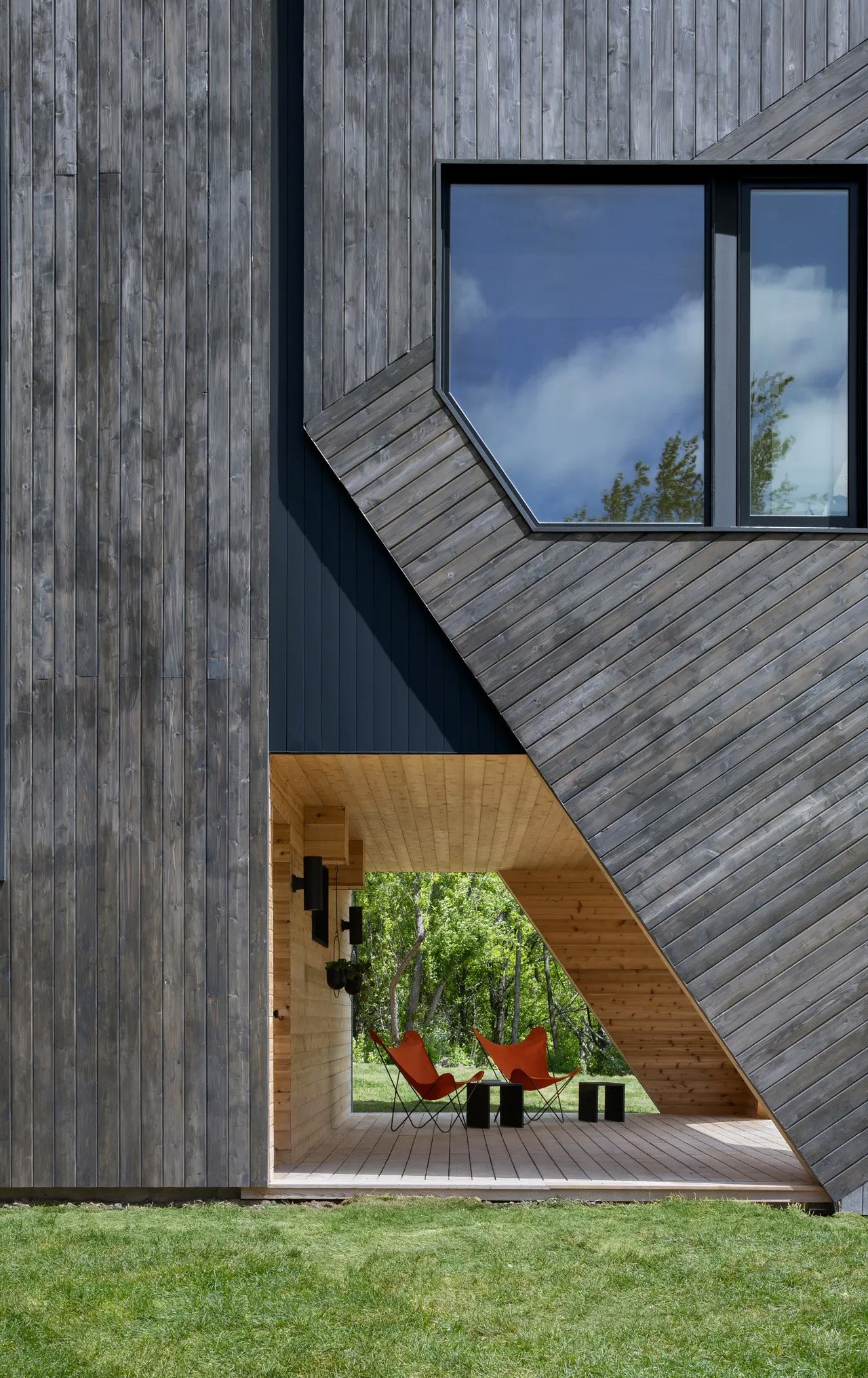 House cedar clad cube Architecture wood
