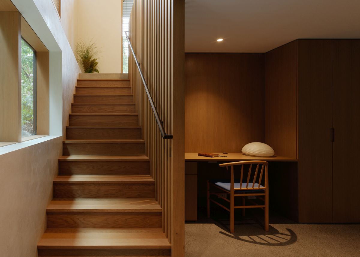 In Kind House Seattle Washington GOC team staircase and desk
