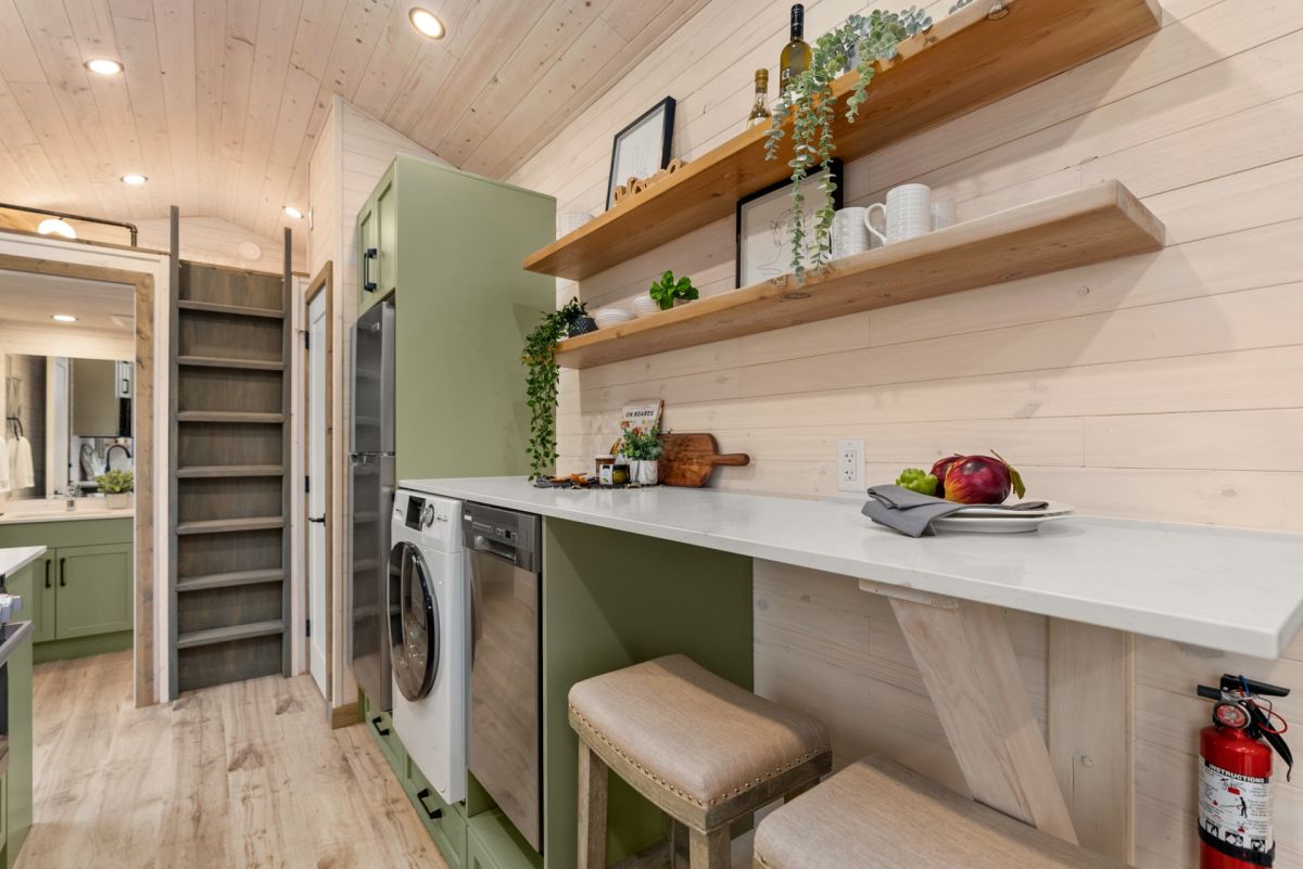 Spacious 38 Foot Tiny Home Built kitchen space